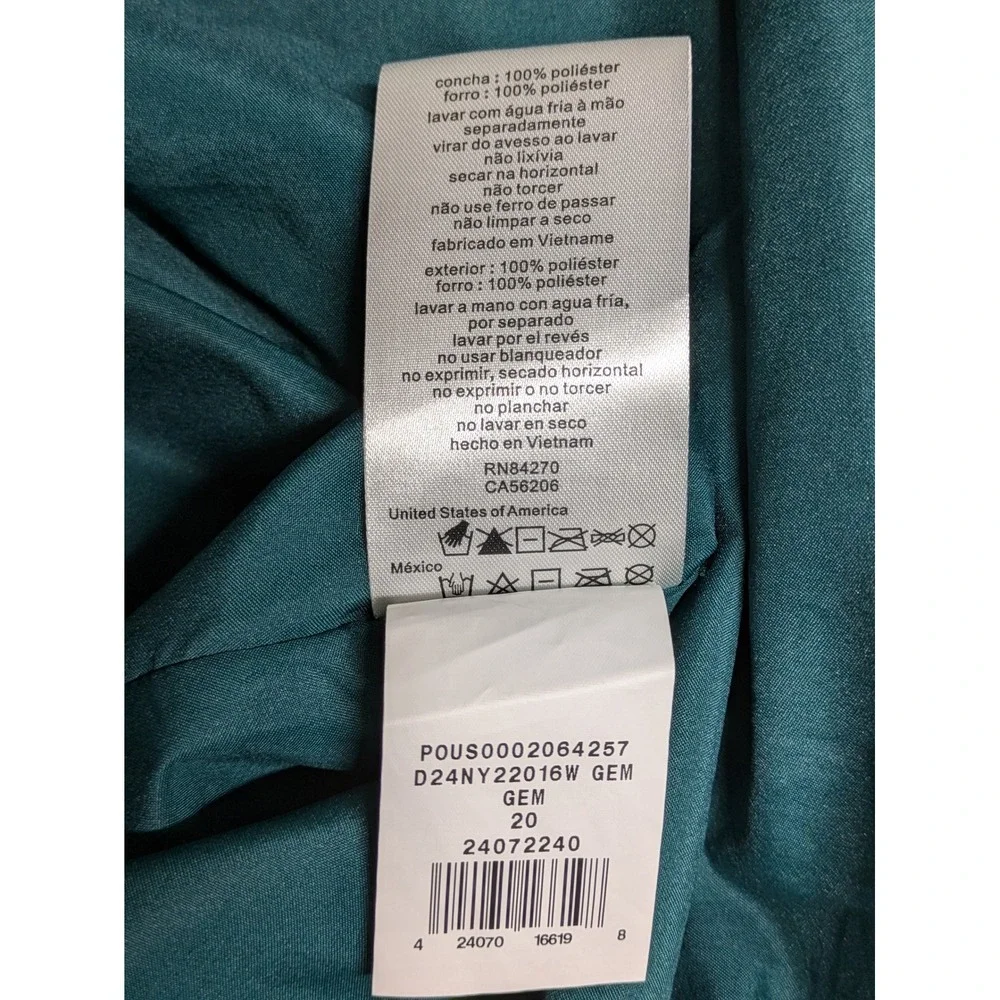 Jules & Cleo Dress Women 20 Emerald Green One Shoulder Rhinestone Satin Gown - Picture 6 of 16